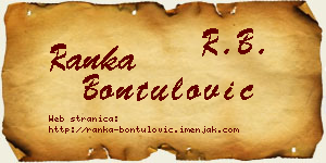 Ranka Bontulović vizit kartica
